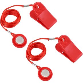 2 Pcs Universal Treadmill Magnetic Safety Key, Running Machine Emergency Stop Switch Treadmill Accessories Round Treadmill Key Replacement for Most Treadmills Running Machines