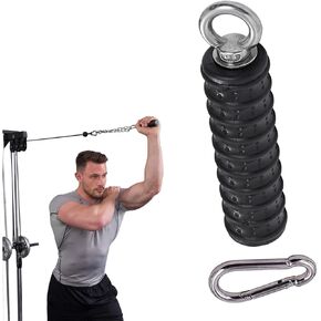 Ergonomic Tricep Rope Handle Pulldown Attachment Fitness Cable Attachments for Gym Home, LAT Pull Down Bar for Cable Machine, Tricep Grip Arm Workout Cable Attachments