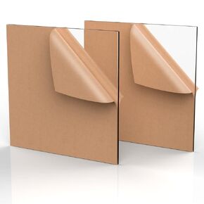 INTELLIMADE, Acrylic Sheet Plexiglass 12" x 12" Rectangle Panel 1/8" (3mm) Thick, Cast Plexi Glass Board with Protective Paper for Signs, DIY Display Projects, Craft and Easy to Cut, 2-Pack, Clear