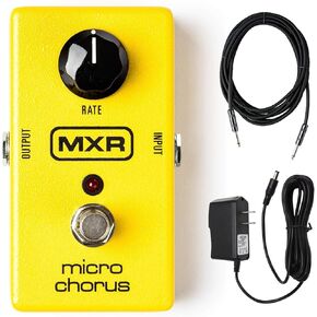 MXR M148 Micro Chorus Guitar Effects Pedal - Bundle with Power Supply and Instrument Cable