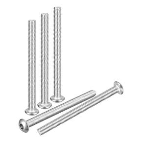 M4-0.7x6mm Button Head Socket Cap Screws - 50Pack - Good for Road Bicycle, Mountain Bike, Auto, Motorcycle - 304 Stainless Steel Whitewashed - Hex Drive Fasteners