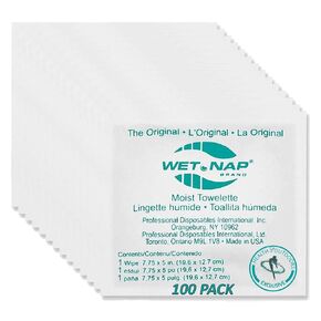 Hand Cleansing Pre-Moistened Refreshing Handynaps Wet Naps Moist Towelettes (100 Pack)