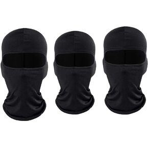 3pcs Black Thermal Full Face Masks Running for Weather Gear Cycling
