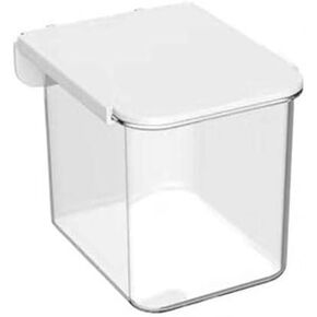 Pegboard Accessories Combination Wall Organizer,1PC of Transparent container with lid for Kitchen, White(Hooks)