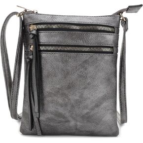 DELUXITY Crossbody Purse Bag Shoulder Bag Multi Pocket Zipper Purse