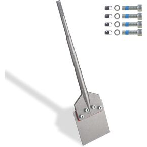 Firecore SDS Max Floor Scraper, 6-in Wide Tile Removal Bit with Long Handle and Heavy Duty Blade