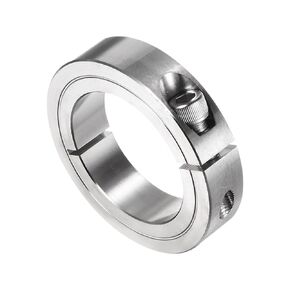 uxcell Single Split Clamp-On Shaft Collar 2" Bore One-Piece Clamping Collar, 3" OD, 11/16" Width, 304 Stainless Steel Axle Collar Clamp, Set Screw Style