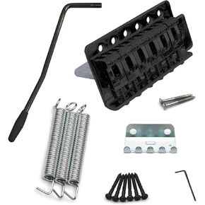 Guitar Tremolo Bridge Set Fit for Fender Strat Squier Electric Guitar Replacement (Black)