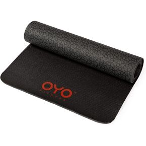 OYO Fitness Performance Exercise Mat/Yoga Mat (PVC, Reversible, Two-Tone Grey/Black, Non-Slip, 6mm / 1/4 Inch Thick)