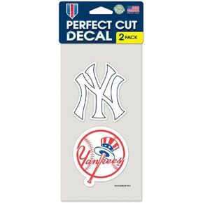 MLB New York Yankees 47646011 Perfect Cut Decal (Set of 2), 4" x 4"