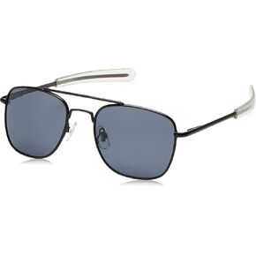 CampCo Humvee Pilot Sunglasses - Polarized Aviator Sunglasses Bayonette, 57mm, Black Frame, Gray Polarized Lens