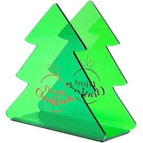 ROYALITA Christmas Acrylic Napkin Holders for Tables (5"X5"X2") - Christmas Desk Decorations Cafe Pop Letter Mail Holders Table Gifts, Freestanding Napkin Holders for Kitchen, Office, Bar