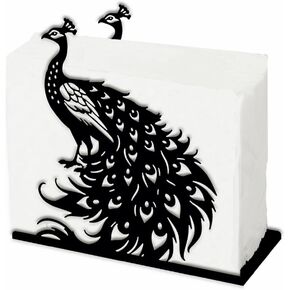 SUPERDANT Peacock Napkin Holder for Tables Animal Iron Napkin Holder Openwork Design Napkin Holders Peacock Napkin Stand Practical Decoration for Kitchen Countertop Restaurant