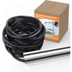 GCGOODS 19.7 ft 2020 Aluminum Extrusion Slot Seal Strip, Slot Flat Cover for 2020 Series Extruded Aluminum Rails Protection & Decoration, 6mm T Slot Accessories for DIY 3D Printer and Frame Tracks