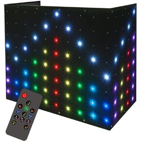 DJ Stage Light LED Musical Motion Drape Facade 3.3ft x 6.9ft Aux Audio and Sound Activated Spectrum Effect Remote Control LED Music Rhythm Light for DJ Booth and Stage Backdrop