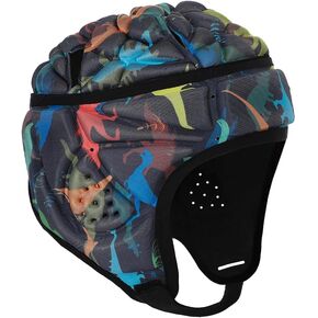 Padded Rugby Helmet Protective Soft Shell Flag Football Soccer Headgear Goalie Adjustable Protector Cap for Youth Kids