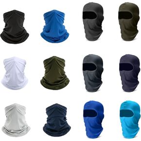 6 Pack Neck Gaiter Bandana Face Mask and 6 Pack Balaclava Ski Face Mask