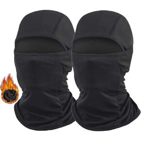 2 Pack Fleece Lined Ski Mask for Men Women Winter Balaclava Face Mask Warm Shiesty Mask Head Mask Cold Weather Motorcycle Black