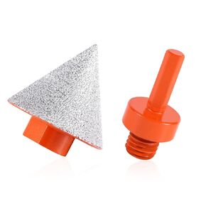 Diamond Beveling Chamfer Bits, 2in Diamond Cone Tile Bit Enlarging Trimming Holes 5/8"-11 Thread Conical Diamond Grinding Drill Bit for Porcelain Ceramic Granite Marble Tiles