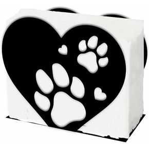 SUPERDANT Love and Dog Paw Napkin Holder for Tables Paw Print Napkin Holder Cocktail Napkin Holder Animal Tabletop Tissue Stand Rustic Napkins Holders for Kitchen Restaurants Table Decor
