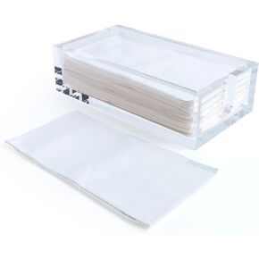 Acrylic Napkin Holder - Napkins included - Hand Napkin Holder for Kitchen or Bathroom - Napkin Holders Acrylic with Added Feet to Prevent Water Underneath