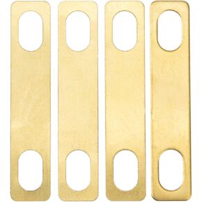 4Pcs Yootones Guitar Neck Shims 2Pcs 0.2mm, 1Pcs 0.5mm & 1Pcs 1mm Thickness Brass Shims Compatible with Guitar Bass Bolt-on Neck Repair(Gold)