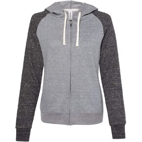 Jerzees Women's Full-Zip Hooded Sweatshirt XL Charcoal/Black Ink