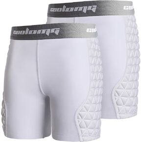 COOLOMG 2-Pack Girls Youth Softball Sliding Shorts Padded Compression Underwear Shorts Baseball Sliders Shorts