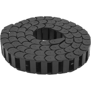 1m Long Black Cable Wire Carrier Drag Chain Plastic for CNC with End Connector, Wide Range of Applications for Reciprocating Motion