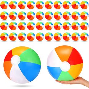 Tanlade 100 Pieces Inflatable Beach Ball Bulk 10 Inch Beach Balls for Kids Fun Pool Party Favors Pool Beach Balls Summer Birthday Water Game Toys (Classic Style)