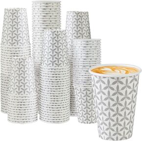 Lamosi 180 Pack 12 oz Coffee Cups, Paper Coffee Cups 12 oz, Disposable Coffee Cups, Leakproof Hot Drink Cups for Cafe, Office, Party