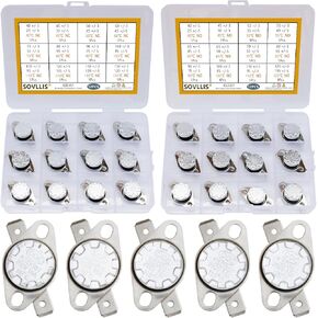 Hot Water Heater Thermal Switch Thermal Switch Water Heater Ksd301 Thermal Switch Thermal Switch Normally Closed and Open Thermostat Temperature Thermal Control Switch Auto Assortment 24pcs