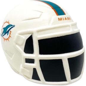 Party Animal NFL Jumbo Squeezymates Helmet Miami Dolphins Squeezy Helmet Figurine, Team Colors, 4" Tall