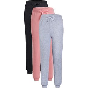 Victory League Sweatpants Girls Joggers, 3 Pack Girls Sweatpants, Girls Jogger Pants, Girls Sweat Pants 7-16