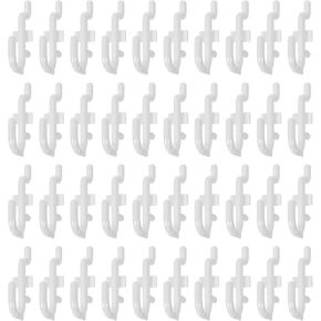 HARFINGTON 100pcs Pegboard Shelving Hooks J Style 1.39" Plastic Peg Board Display Hook Hanging Holders Wall Mount Organize Tools for Workbench Garage Kitchen Store, White