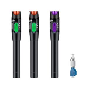 Moocci 3 Pcs Fiber Visual Fault Locator Fiber Optic Tester - VFL Fiber Optic Cable Tester Meter with FC to LC Adapter - Fiber Optic Tools Tester Kit for LC/FC/SC/ST Connector, Network Cable Test