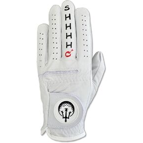 Shhhhh Golf Glove Premium 100% Cabretta Leather Men's Funny Golfer Gift Durable White Weather Grip Adult Left Right Hand Sizes S M Large XL XXL