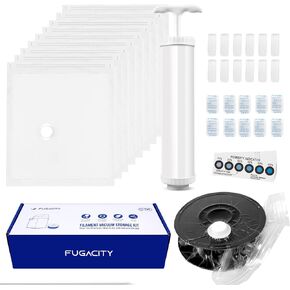 3D Printer Filament Storage Vacuum Bags Kit-Reusable Bag ×10 Pack 35 * 40cm with 10 Desiccants /10 Humidity Card /10 Clips/1 Hand Pump,DustProof and Humidity Resistant for Keep Filament Clean & Dry