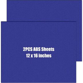 ZWIN 2PCS ABS Plastic Sheet 12'' x 16'' x 1/8"Different Sided ABS Plastic Moldable Than Acrylic Plexiglass Sheet, DIY Plastic Panels for Home Decor, Crafts, Blue ABS Plastic Sheet in Kuwait