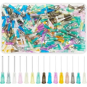 FINGERINSPIRE 150Pcs Blunt Tip Dispensing Needle with Luer Lock 14~30G x 1.7Inch 15 Style Stainless Steel Syringe Needle Dispenser Needle for Liquid Measuring Epoxy Resin Craft Refilling Glue