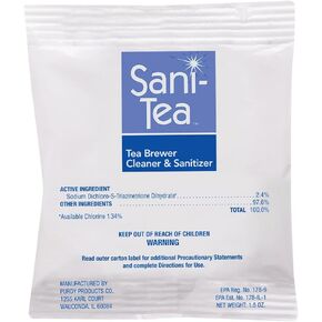 Sani-Tea – Cleaner and Sanitizer for Tea Brewers - Remove Tea Residue & Oils from Commercial Grade Machines - Ensure Food Safety in Restaurants and Cafes - 1.5 oz Packets (80 count)