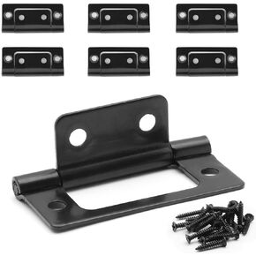 Litoexpe 6 Pcs Non-Mortise Door Hinges, 2 x 0.9 Inch Matte Black Door Hinges, Bifold Door Hinges for Variable Kitchen, Bathroom