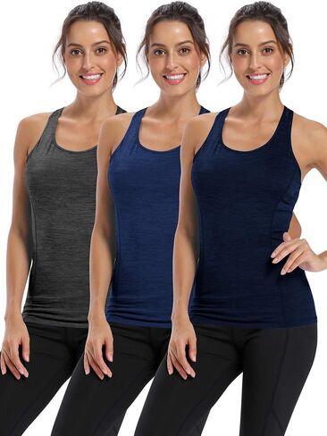 CADMUS 3 Pack Women's Compression Tank Top Athletic Dry Fit Base Layer in Saudi Arabia