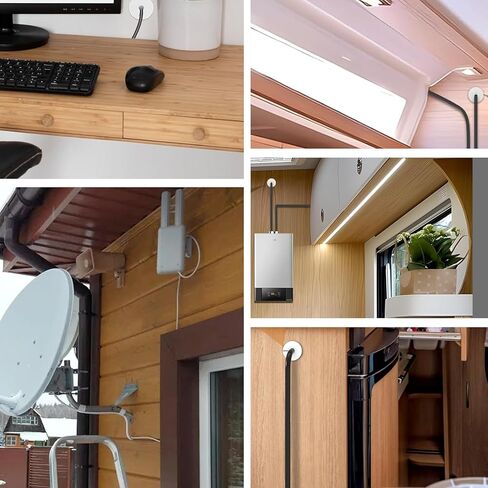 مجموعة توجيه الكابل 4 أجزاء كابلات الحلقات للكابلات جدار الكابل تمر عبر جدار الحائط كابل تمر عبر جروميت أثاث ثقوب السلك الأكمام مناسبة لثغرات سلك سلك الجدار داخل 8.5 ملم in Kuwait