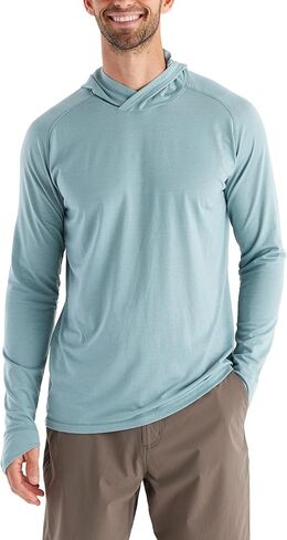 Free Fly Men's Elevate Hoodie - UPF 30+ Sun Protection Shirts, Odor Control, Moisture Wicking, Long Sleeve Sun Hoodie for Men in Kuwait