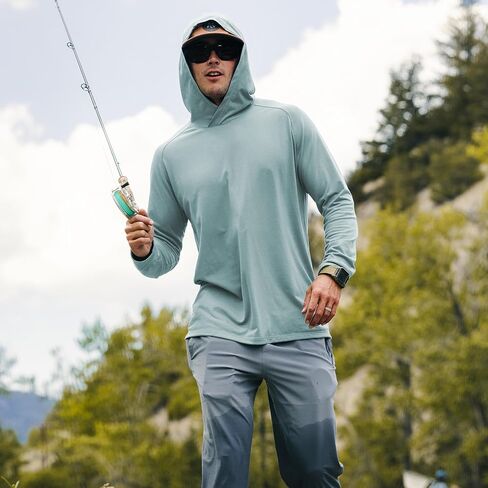 Free Fly Men's Elevate Hoodie - UPF 30+ Sun Protection Shirts, Odor Control, Moisture Wicking, Long Sleeve Sun Hoodie for Men in Kuwait