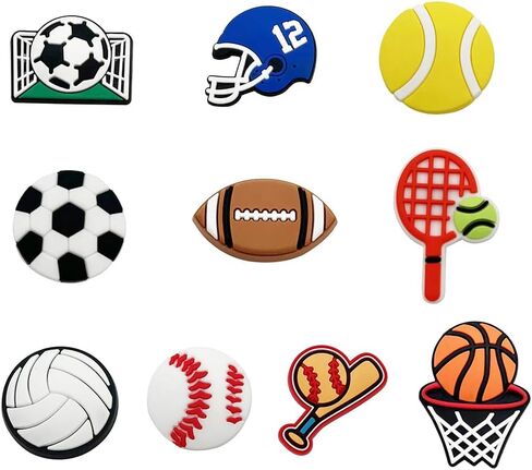 Rugby Shoe Charms PVC Shoe Charms For Shoe Decoration Accessories Bulk Charms Pack Boys Girls Women Teens Kids in Saudi Arabia