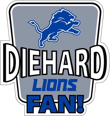 ملصق سيارة Siskiyou Sports NFL Detroit Lions Die-Hard Fan، ألوان الفريق، مقاس واحد in Saudi Arabia