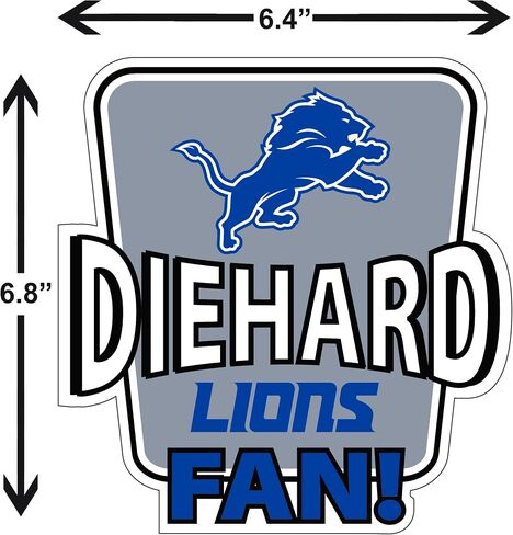 ملصق سيارة Siskiyou Sports NFL Detroit Lions Die-Hard Fan، ألوان الفريق، مقاس واحد in Saudi Arabia