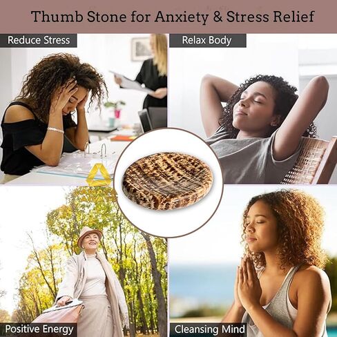 Worry Stones – African Blood Stone Crystal Thumb Worry Stone for Anguish, Stress – Relaxing and Soothing Balance Stones for Meditation – Healing Stones and Crystals for Men and Women in Kuwait